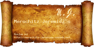 Merschitz Jeremiás névjegykártya